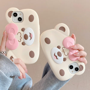 Cute 3D Bear Compatible with iPhone Case