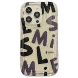 Cute Letter Lucky Smile Clear Soft TPU Compatible with iPhone Case