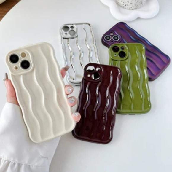 Caseative Curly Water Ripple Wave Frame Pattern Compatible with iPhone Case