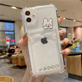 Wallet Card Holder Cute Bear Cartoon Rabbit Compatible with iPhone Case