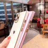 Luxury Square Plating Love Heart Compatible with iPhone Case