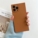 Square Design Candy Color Soft TPU Compatible with iPhone Case