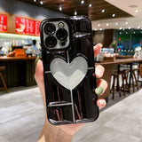 3D Hollow Love Heart Plating Compatible with iPhone Case