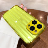 Stripe Glass Camera Clear Compatible with iPhone Case