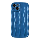 3D Water Ripple Wave Frame Pattern Shockproof Silicone Compatible with iPhone Case