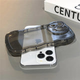 Love Heart Lens Camera Curly Wavy Clear Compatible with iPhone Case