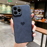 Fashion Love Heart Leather Compatible with iPhone Case