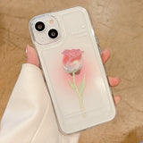 Fashion Tulip Rose Flower Floral Soft Shockproof Compatible with iPhone Case