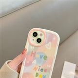 Cute Love Heart Flowers Floral Silicone Shockproof Compatible with iPhone Case