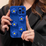 Blue 3D Flower Floral Compatible with iPhone Case