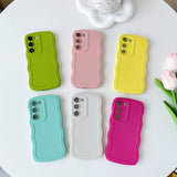 Solid Color Curly Wave Frame Soft Compatible with Samsung Case