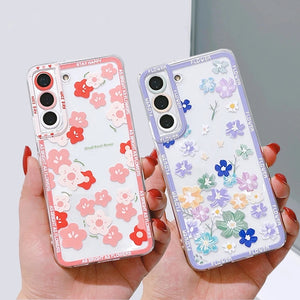 Flower Floral Transparent Compatible with Samsung Case