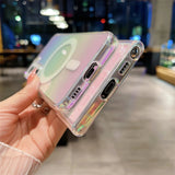 Laser Colorful for Magnetic Magsafe Wireless Charging Clear Compatible with Samsung Case