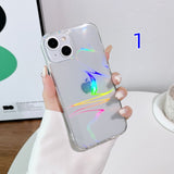 Laser Colorful Gradient Clear Compatible with iPhone Case