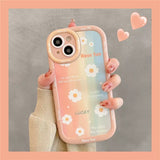 Cute Love Heart Flowers Floral Silicone Shockproof Compatible with iPhone Case