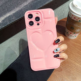 3D Plating Love Heart Compatible with iPhone Case