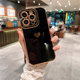 Luxury Plating Square Love Heat Compatible with iPhone Case