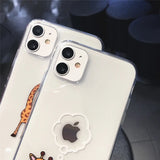 Cute Cartoon Animal Giraffe Transparent Compatible with iPhone Case