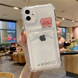 Wallet Card Holder Cute Bear Cartoon Rabbit Compatible with iPhone Case