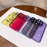 Stripe Glass Camera Clear Compatible with iPhone Case