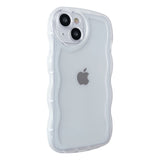 Cute Love Heart Camera Curly Wave Shape Clear Soft Compatible with iPhone Case