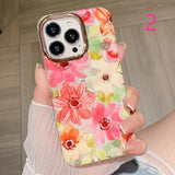 Fashion Flowers Floral Transparent Soft Compatible with iPhone Case