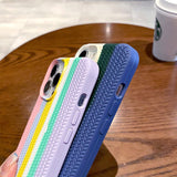 Rainbow Color Weave Pattern Compatible with iPhone Case