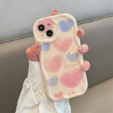 Curly Wavy Frame Flower Floral Love Heart Compatible with iPhone Case