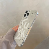 Luxury Lucky Letter Plating Soft Silicone Clear Compatible with iPhone Case
