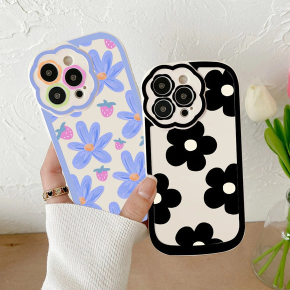 Flower Floral Matte Soft TPU Compatible with iPhone Case