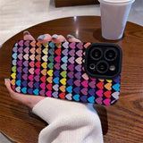 Colorful Love Heart Leather Compatible with iPhone Case