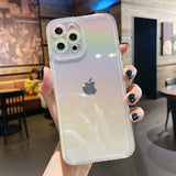 Glitter Gradient Rainbow Laser Compatible with iPhone Case