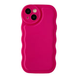 Solid Color Curly Wave Frame Compatible with iPhone Case