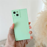 Cute Love Heart Lens Candy Solid Color Square Shockproof Compatible with iPhone Case