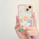 Cute Animal Duck Flower Compatible with iPhone Case
