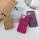 3D Curly Water Ripple Wave Pattern Compatible with iPhone Case