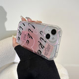 Cute Love Heart Clear Graffiti Compatible with iPhone Case