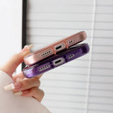Curly Wave Frame Clear Padded Compatible with iPhone Case