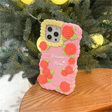 Cute 3D Rose Flower Floral Silicone Compatible with iPhone Case