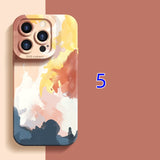 Cute Painting Color Silicone Compatible with iPhone Case