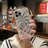 Love Heart Plating Compatible with iPhone Case