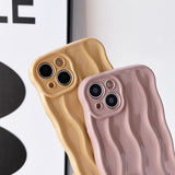 3D Water Ripple Wave Frame Pattern Shockproof Silicone Compatible with iPhone Case