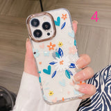 Fashion Flowers Floral Transparent Soft Compatible with iPhone Case