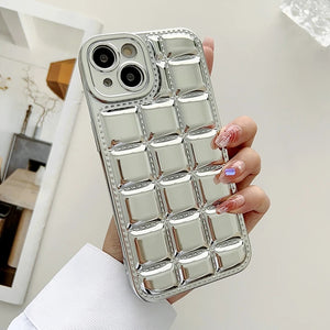 Luxury 3D Grid Plaid Checkered Compatible with iPhone Case