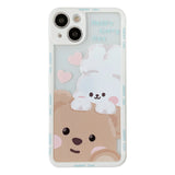 Cute Cartoon Bear Rabbit Silicone Soft Compatible with iPhone Case