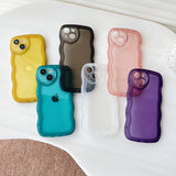 Cute Love Heart Camera Curly Wave Shape Clear Soft Compatible with iPhone Case