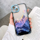 Retro Sunset Clouds Snow Mountain Soft Compatible with iPhone Case