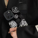Luxury Rose Flower Floral Shockproof Soft Silicone Compatible with iPhone Case