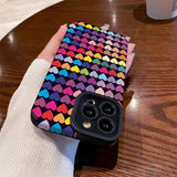 Colorful Love Heart Leather Compatible with iPhone Case