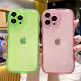 Clear Curly Wavy Compatible with iPhone Case